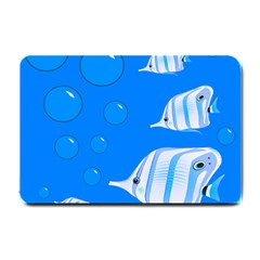 Fish School Bubbles Underwater Sea Small Doormat 