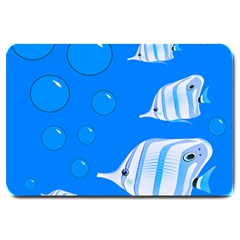 Fish School Bubbles Underwater Sea Large Doormat 