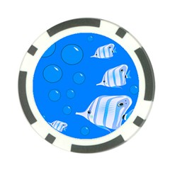 Fish School Bubbles Underwater Sea Poker Chip Card Guard