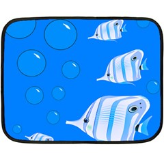 Fish School Bubbles Underwater Sea Fleece Blanket (mini)