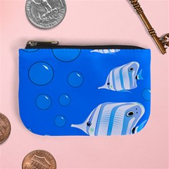 Fish School Bubbles Underwater Sea Mini Coin Purse by HermanTelo