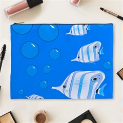 Fish School Bubbles Underwater Sea Cosmetic Bag (xl) by HermanTelo