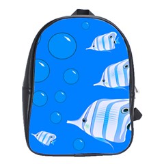 Fish School Bubbles Underwater Sea School Bag (large)