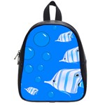 Fish School Bubbles Underwater Sea School Bag (Small) Front