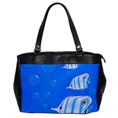 Fish School Bubbles Underwater Sea Oversize Office Handbag by HermanTelo