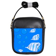 Fish School Bubbles Underwater Sea Girls Sling Bag