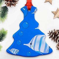 Fish School Bubbles Underwater Sea Ornament (christmas Tree)  by HermanTelo