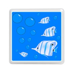 Fish School Bubbles Underwater Sea Memory Card Reader (square)