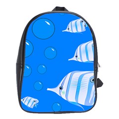 Fish School Bubbles Underwater Sea School Bag (xl) by HermanTelo