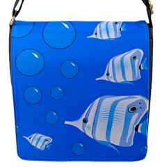 Fish School Bubbles Underwater Sea Flap Closure Messenger Bag (s)