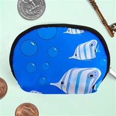 Fish School Bubbles Underwater Sea Accessory Pouch (medium) by HermanTelo