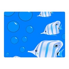 Fish School Bubbles Underwater Sea Double Sided Flano Blanket (mini) 