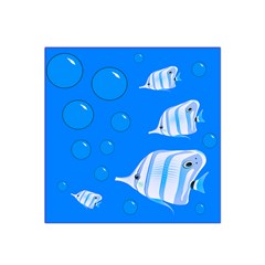 Fish School Bubbles Underwater Sea Satin Bandana Scarf