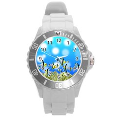 Fish Underwater Sea World Round Plastic Sport Watch (l)