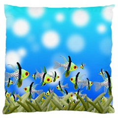 Fish Underwater Sea World Large Cushion Case (two Sides) by HermanTelo