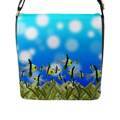 Fish Underwater Sea World Flap Closure Messenger Bag (l) by HermanTelo