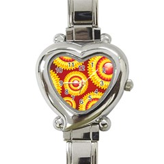 Floral Abstract Background Texture Heart Italian Charm Watch