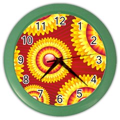 Floral Abstract Background Texture Color Wall Clock