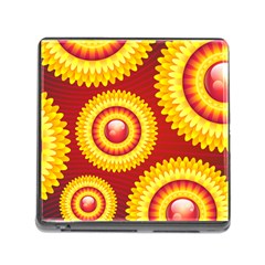 Floral Abstract Background Texture Memory Card Reader (square 5 Slot)