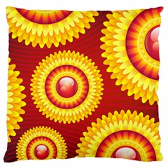 Floral Abstract Background Texture Large Flano Cushion Case (two Sides) by HermanTelo