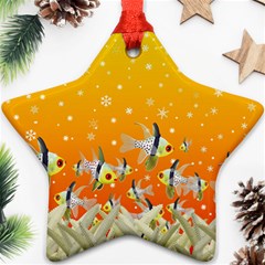 Fish Snow Coral Fairy Tale Star Ornament (two Sides) by HermanTelo