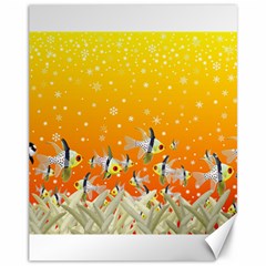 Fish Snow Coral Fairy Tale Canvas 11  X 14  by HermanTelo