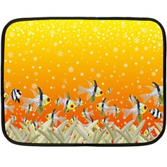 Fish Snow Coral Fairy Tale Fleece Blanket (mini) by HermanTelo