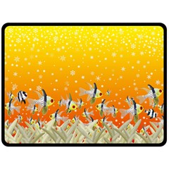 Fish Snow Coral Fairy Tale Fleece Blanket (large)  by HermanTelo