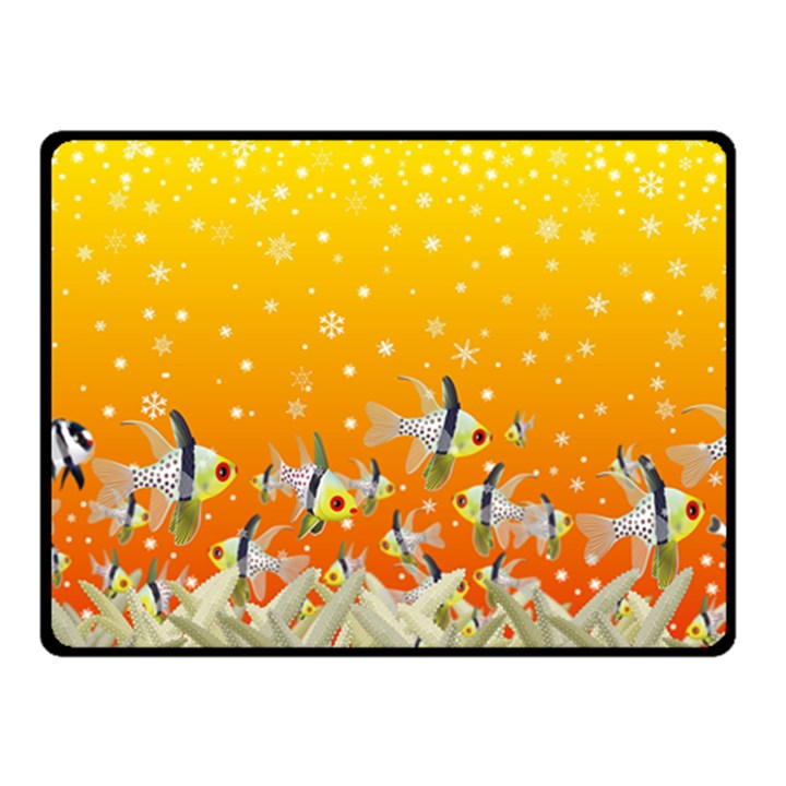 Fish Snow Coral Fairy Tale Fleece Blanket (Small)