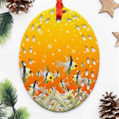 Fish Snow Coral Fairy Tale Ornament (oval Filigree) by HermanTelo