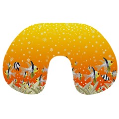 Fish Snow Coral Fairy Tale Travel Neck Pillow by HermanTelo