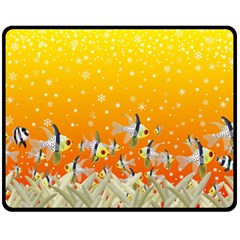 Fish Snow Coral Fairy Tale Double Sided Fleece Blanket (medium)  by HermanTelo