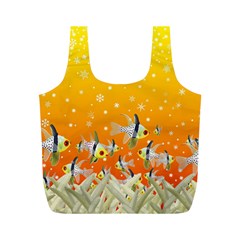 Fish Snow Coral Fairy Tale Full Print Recycle Bag (m) by HermanTelo