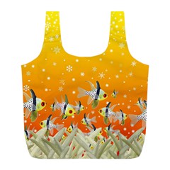 Fish Snow Coral Fairy Tale Full Print Recycle Bag (l) by HermanTelo