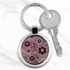 Floral Flower Stylised Key Chain (round) by HermanTelo