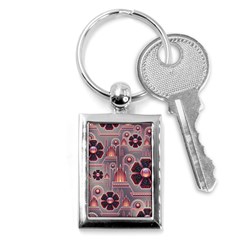 Floral Flower Stylised Key Chain (rectangle) by HermanTelo