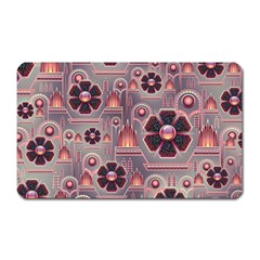 Floral Flower Stylised Magnet (rectangular) by HermanTelo