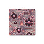 Floral Flower Stylised Square Magnet Front