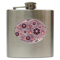 Floral Flower Stylised Hip Flask (6 Oz) by HermanTelo