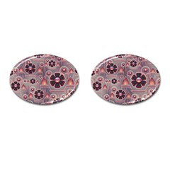 Floral Flower Stylised Cufflinks (oval) by HermanTelo