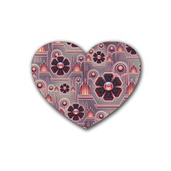 Floral Flower Stylised Heart Coaster (4 Pack) 