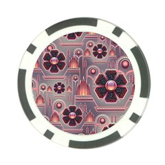 Floral Flower Stylised Poker Chip Card Guard by HermanTelo