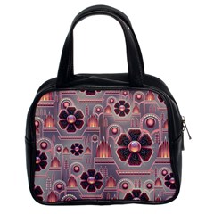 Floral Flower Stylised Classic Handbag (two Sides)