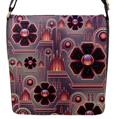 Floral Flower Stylised Flap Closure Messenger Bag (s)