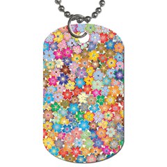 Floral Flowers Abstract Art Dog Tag (two Sides)