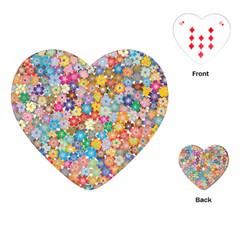 Floral Flowers Abstract Art Playing Cards (heart)