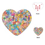 Floral Flowers Abstract Art Playing Cards (Heart) Front