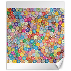 Floral Flowers Abstract Art Canvas 8  X 10 