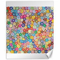 Floral Flowers Abstract Art Canvas 16  X 20 