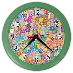 Floral Flowers Abstract Art Color Wall Clock